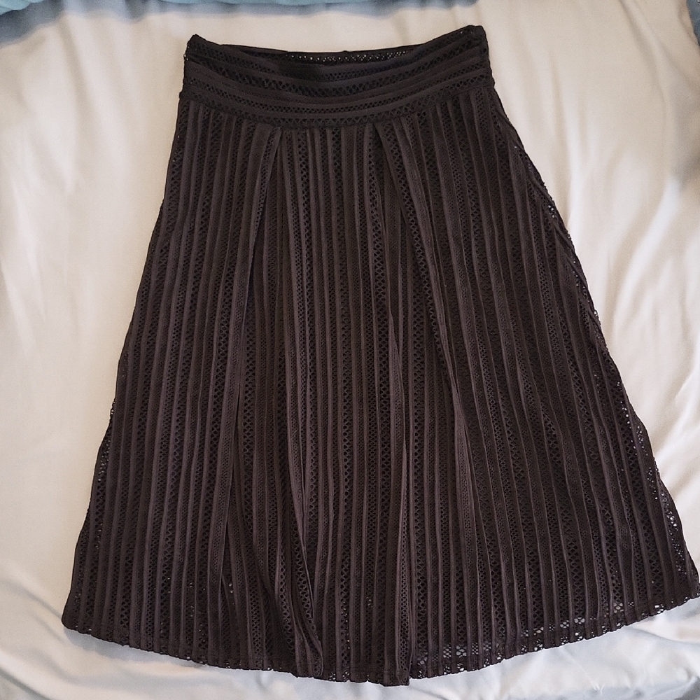 Papermoon Black Textured A-Line Skirt
